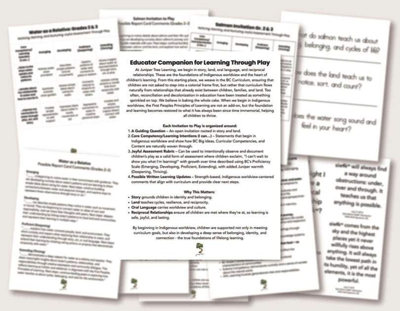 Educator companion and curriculum guide included in Ocean Invitation to Play learning collection with assessment tools, learning outcomes, and Indigenous worldview connections for early years classrooms