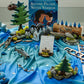 Nature-based water learning setup with wooden toys, animal figures, and sensory materials arranged for hands-on classroom exploration
