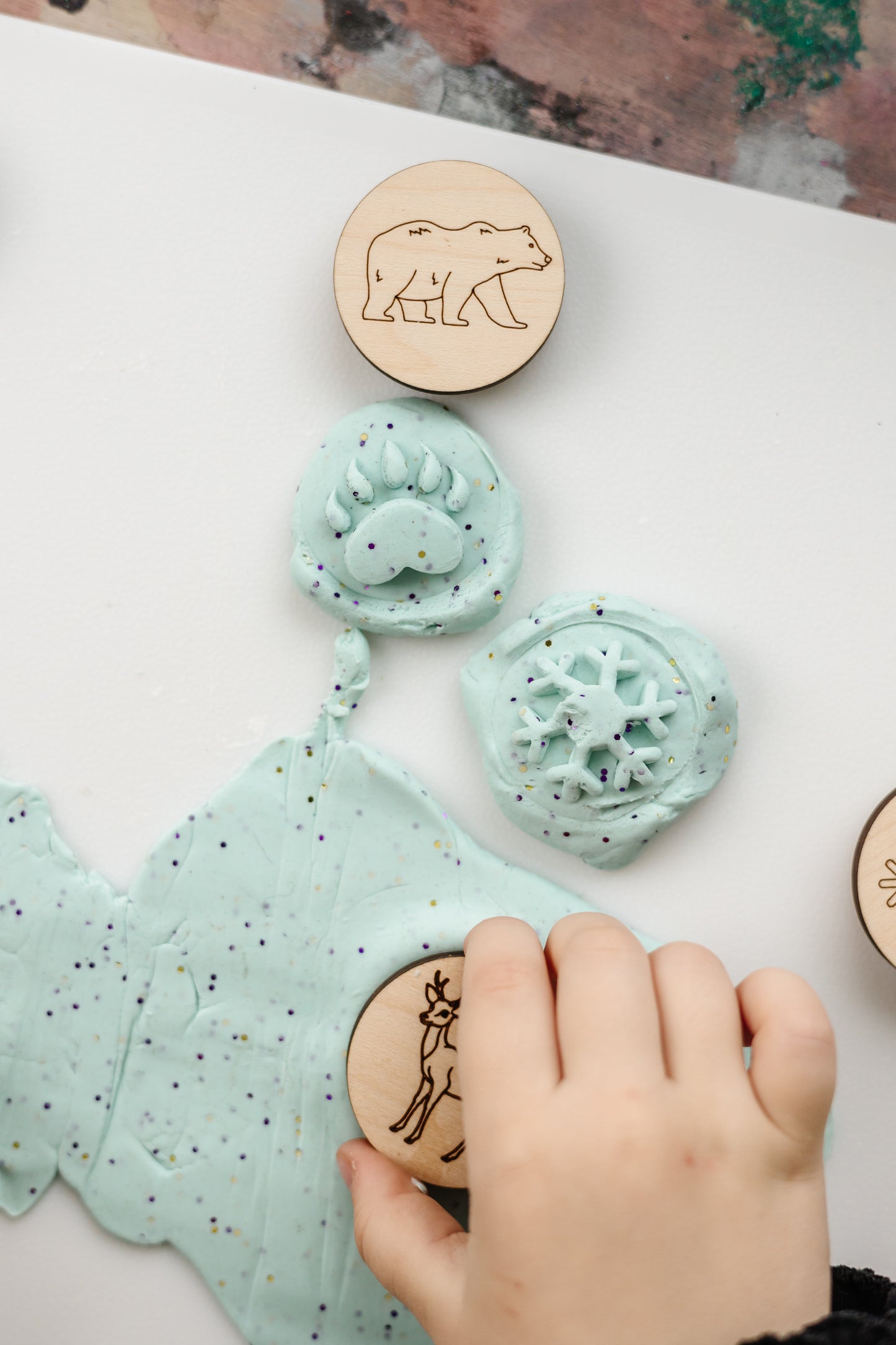 Juniper Winter Tracks Play Dough Stamps