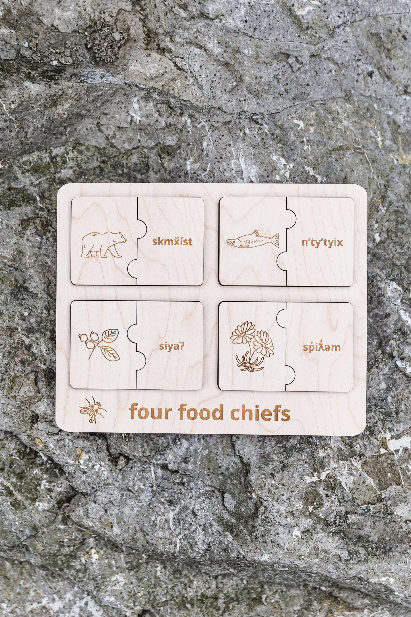 four food chiefs puzzle in nqilxʷcən