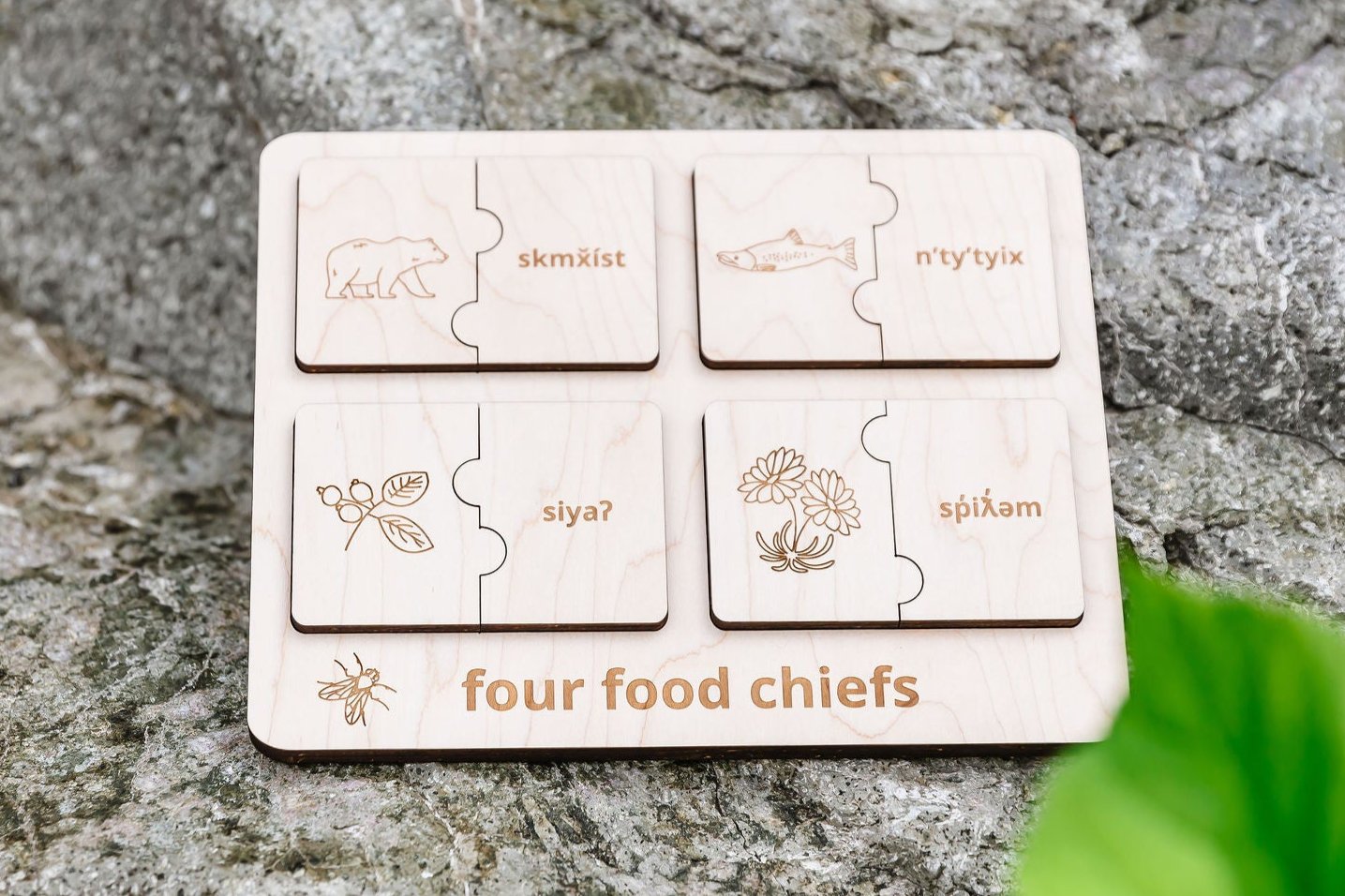 four food chiefs puzzle in nqilxʷcən